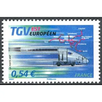 Poštovní známka Post France (2007) MiNr. 4275 ** - Francie - „TGV Est“ mezi Paříží a Štrasburkem