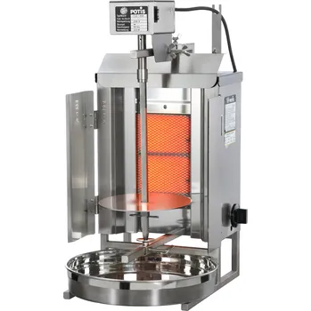 Kuchyňský gril POTIS Plynový gril na na kebab/gyros, 1 topné pole, zátěž 7 kg, 3,5 kW, 330x320x605 mm | POTIS, GD1/zemní plyn