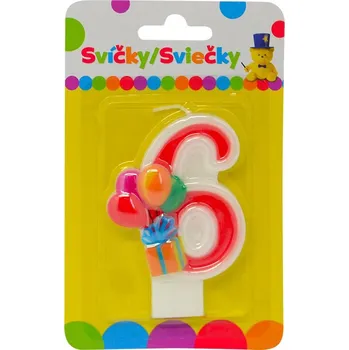 Magnetická kreslící tabulka Narozeninová svíčka s balónky a číslem 6.