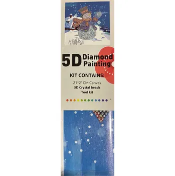 Vánoční dekorace 5D Diamantové vánoční malování - 21 x 21 cm Nové