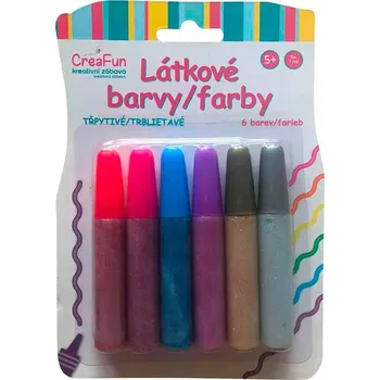 Magnetická kreslící tabulka CreaFun - Látkové barvy - sada třpytky 6 (42ml)