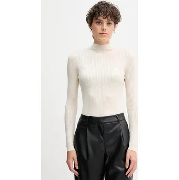 Dámský svetr Vlněný svetr Lacoste AF4189 béžová 01X, vel. 38