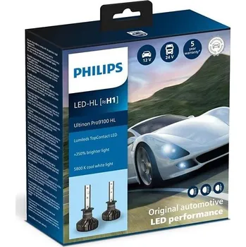 Autožárovka Philips Ultinon Pro9100 LUM11258U91X2 H1 12/24V 13,2W 2 ks