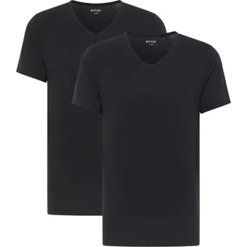 Pánské tričko Pánská trička ve velkých velikostech s výstřihem do V 2balení Mustang 1014664-4142 černé (5XL)