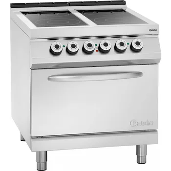 Sporák BARTSCHER Sklokeramický sporák 4 varné zóny s elektrickou troubou, 800x900x900 mm | BARTSCHER, 296431
