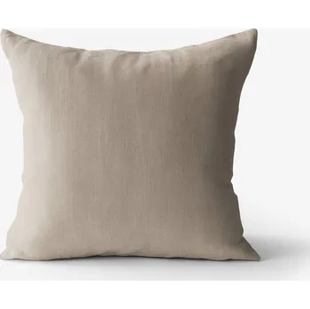 Povlak na polštářek Povlak na polštář ze lněné směsi - kávový 50 x 60 cm