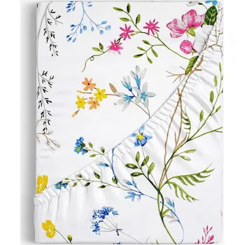 Prostěradlo Bavlněné napínací prostěradlo - Malované luční květiny 140 x 200 cm