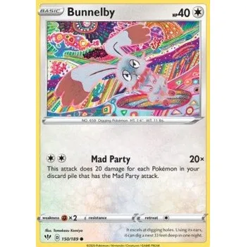 Karetní hra Pokémon DAA 150/189 Bunnelby - Darkness Ablaze Stav: Near Mint, Verze: REVERSE HOLO