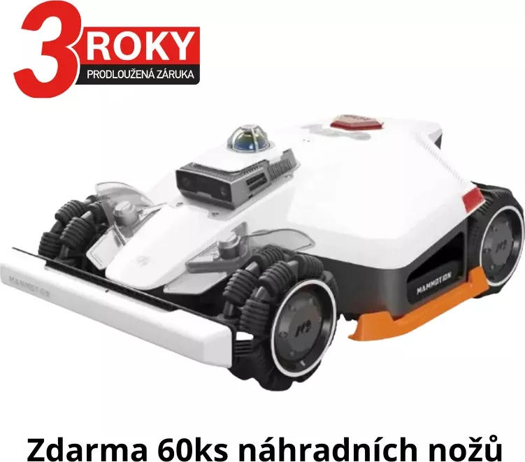 Robotická sekačka Mammotion LUBA 3 AWD 3000 LiDAR (Sekačka bez nutnosti instalace obvodového drátu a externí RTK antény)