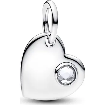Oblečení a móda PANDORA Visací přívěsek Srdce s čirým kamenem, ke gravírování
