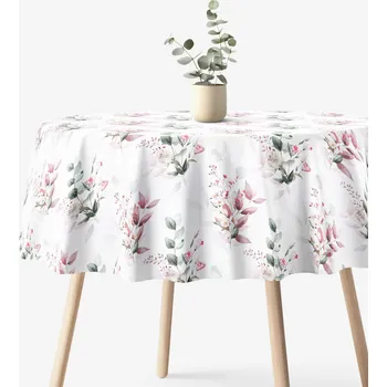 ubrus Kulatý ubrus 100% bavlněné plátno Deluxe - Něžné růže Ø 200 cm