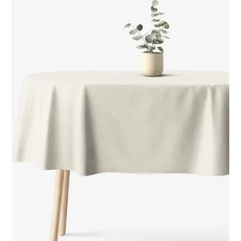 ubrus Oválný ubrus 100% bavlněné plátno - přírodní režný 120 x 160 cm