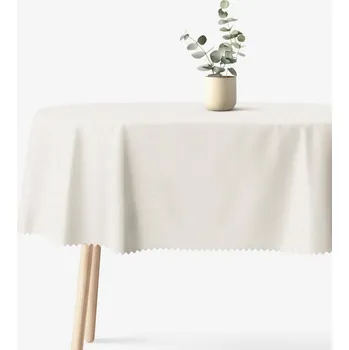 ubrus Sváteční oválný teflonový ubrus - smetanový s lesklými obdélníčky 120 x 160 cm