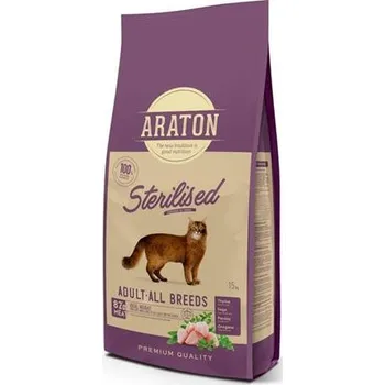 Krmivo pro kočku Araton Cat Dry Adult Sterilised Poultry 15 kg