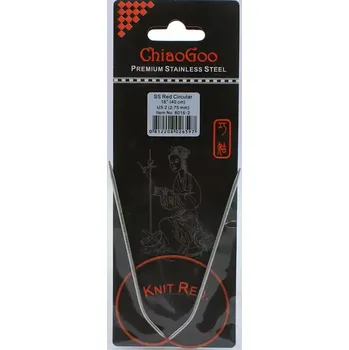 Jehlice ChiaoGoo Knit Red ergonomické fixní kruhové jehlice 40 Cm 2,75mm (ChiaoGoo SS Knit RED™ Circulars - 16" 40 cm 2,75mm)