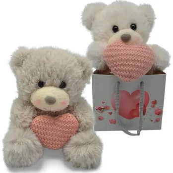 plyšák PLYŠÁKOV - Medvídek se srdíčkem 2 barvy