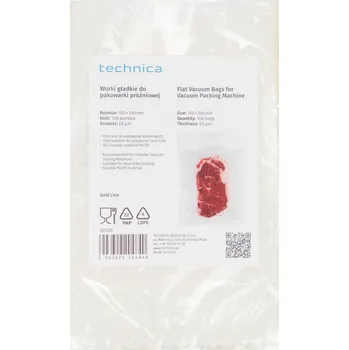 Vakuovačka TECHNICA Sáčky hladké 150x250 mm do komorové vakuové baličky, 100 ks | TECHNICA, Gold Line