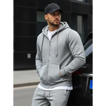 Pánská mikina Buďchlap Jednoduchá šedá pánská mikina