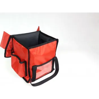 Taška na bowlingovou kouli FURMIS Taška na pizzu na 4 krabice 400x400 mm, z nylonu, červená s černým lemováním | FURMIS, T4M