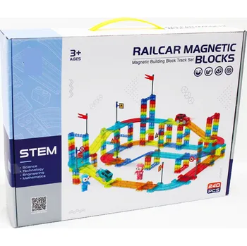 Dětská vědecká sada Magnetická závodní dráha 240 ks + elektrické auto