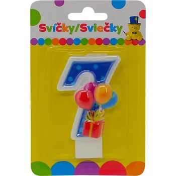 Magnetická kreslící tabulka Narozeninová svíčka s balónky a číslem 7.