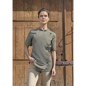 Gastro oděv KARLOWSKY Dámská kuchařská bunda s krátkými rukávy v džínovém stylu Barva: vintage černá, Velikost: 40