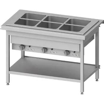 Sporák STALGAST Stacionární vodní lázeň dvoukomorová 3x GN 1/1, 2,4 kW, 1245x750x880 mm | STALGAST, ST125121