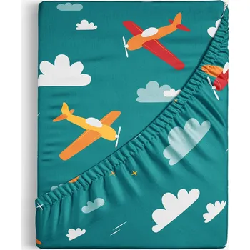Prostěradlo Dětské bavlněné napínací prostěradlo - Letecké dobrodružství 80 x 160 cm