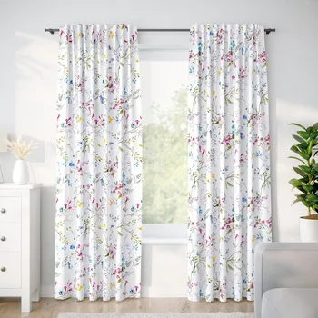 Závěs Bavlněný závěs - Malované luční květiny 220x150 cm