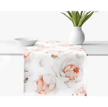 ubrus Běhoun na stůl 100% bavlněné plátno Deluxe - Vůně pivoněk 20x120 cm