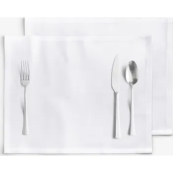 ubrus Prostírání na stůl 100% bavlněný kepr - bílé - sada 2ks 30 x 40 cm