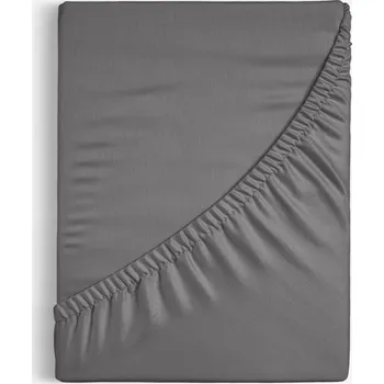 Prostěradlo Bavlněné napínací prostěradlo - tmavě šedé 90 x 200 cm