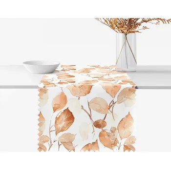 ubrus Běhoun na stůl teflonový - Otisky listů 20x120 cm