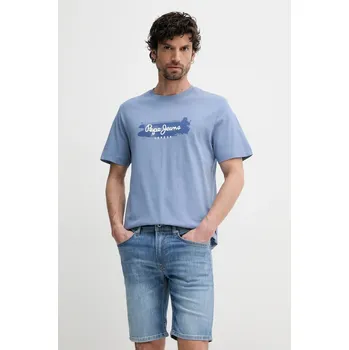 Bavlněné tričko Pepe Jeans PICTHON PM509782 modrá 05X, vel. L