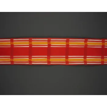 Stuha Kostková stuha s monofilem a drátem, 40mm, červená