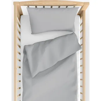 Povlečení Dětské bavlněné povlečení do postýlky - šedé 100 x 135 a 40 x 60 cm