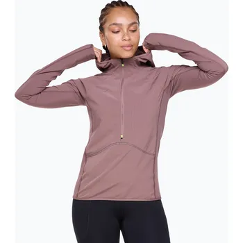Dámské oblečení Dámská běžecká mikina HOKA Sky Glow Half Zip smokey quartz