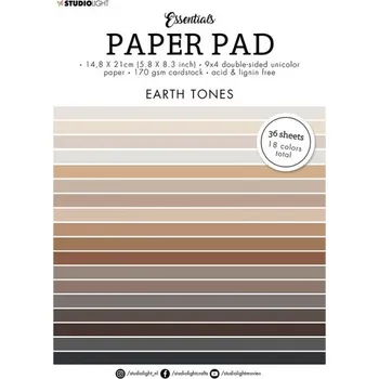 Výtvarný papír Blok barevných papírů Studio Light, A5 (36 listů) – zemité barvy