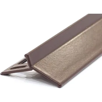 Stavební profil Balkonová lišta Havos s okapničkou, komaxit hnědý, přesah 15 mm, 2.5 m (Okapnicový profil 15 mm komaxit hnědý)