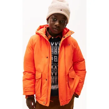 Chlapecká bunda Dětská bunda Tommy Hilfiger KB0KB09889.9BYA oranžová 23X, vel. 164