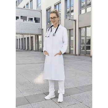 Gastro oděv KARLOWSKY Dámský lékařský a laboratorní plášť Basic s klopovým límcem Barva: Bílá, Velikost: 2XL