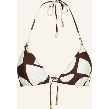 Podprsenka Mrs & Hugs Dámské Trojúhelníkové Bikiny, tmavě hnědá / bílá, 40