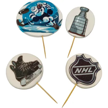 Jedlá dekorace na dort K Decor Cukrové zápichy Hokej