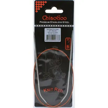 ChiaoGoo Knit Red ergonomické fixní kruhové jehlice 60 Cm 2,75mm (ChiaoGoo SS Knit RED™ Circulars - 24" 60 cm 2,75mm)