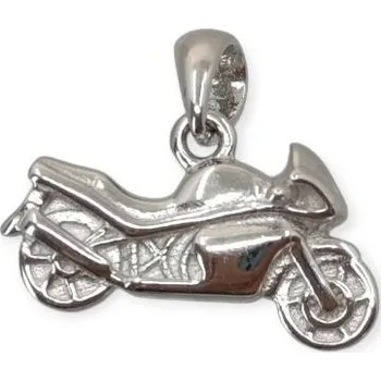 Přívěsek Akvamarín-klenoty Stříbrný přívěsek motorka – symbol svobody a vášně (Ag 925/1000) Motocyklový přívěsek pro milovníky jízdy, svobody a adrenalinu