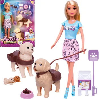 Dětské zboží Set panenky a dvou pejsků