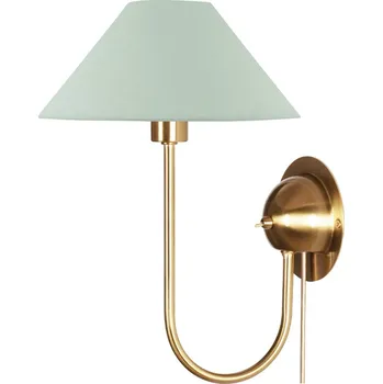 Lampička Globen Lighting Nástěnné světlo IRIS, zelené, výška 32 cm zelená, leštěná mosaz 1 x 40 W - Doprava zdarma