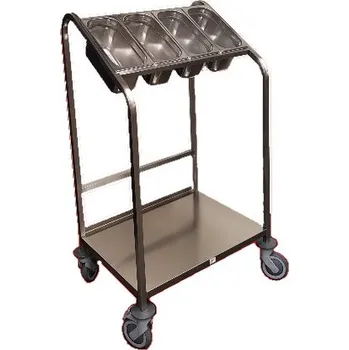 Servírovací stolek ABNER VOZÍK MV-PP NA 4KS GN1/3-150, BEZ GN | ABNER, 12043