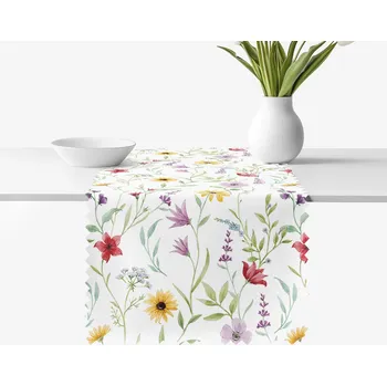 ubrus Běhoun na stůl teflonový - Barevné jarní kvítí 20x120 cm