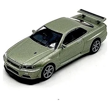 autíčko Mini GT Nissan SKYLINE GT-R (R34) V- SPEC II NÜR, gold 1:64